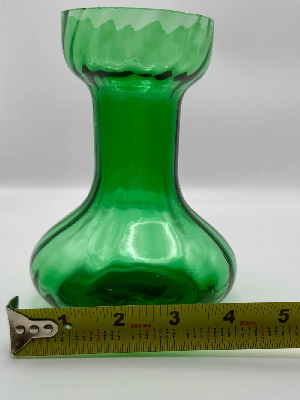 Vintage Mid-Century Royal Leerdam Emerald Green Glass Garlic Hyacinth Bulb Vase